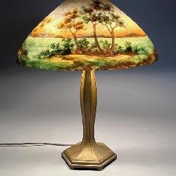 Arts & Crafts Jefferson Reverse Painted Glass Lamp