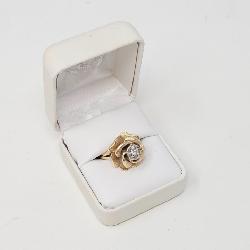 14k Gold Diamond Floral Ring