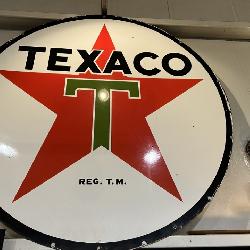 Vintage Texaco sign, 6’ in diameter