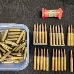 29 rds military ammo, 22 ammo, brass