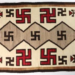 Navajo Rolling Good Luck Symbol Rug.