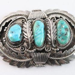 Navajo Turquoise 3 Stone Pendant