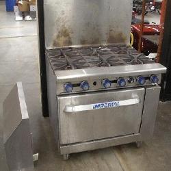 IMPERIAL 6 BURNER COMMERCIAL GAS STOVE W/