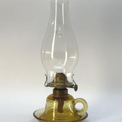 Antique Amber glass finger oil lamp