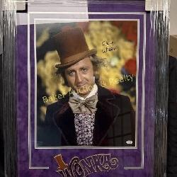 CERTIFIED 34 X 25 Framed & Autographed Willie Wonk