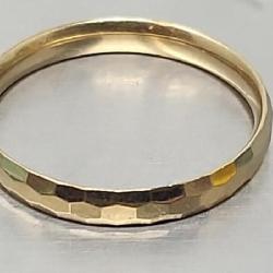 EG 14k  Turkey Yellow Gold Hammered Band 8.5g