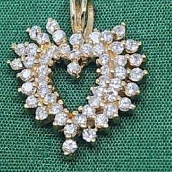 .925 & CZ Heart Pendant 3 59g