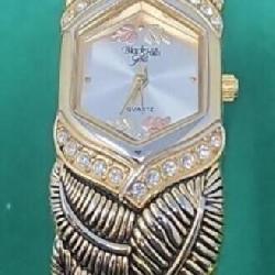 Womens Black Hill Gold cuff Watch