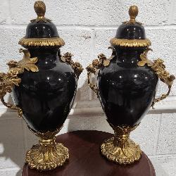  Antique Louis XVI SEVRES Style Porcelain Lidded Vases