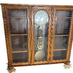 M&L SHEEHAN RARE OAK BOOKCASE WITH CLOCK