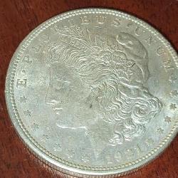 1921 US MORGAN SILVER DOLLAR COIN