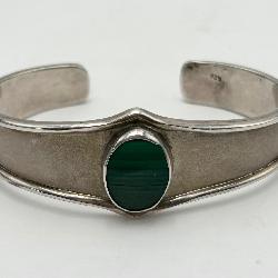 Sterling Silver & Malachite Cuff Bracelet
