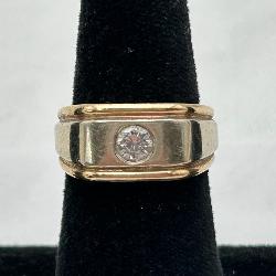 14K Gold & Diamond Men's Ring 10.07gr