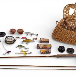 Vintage Fishing Tackle Group, Fly Rod, Lures