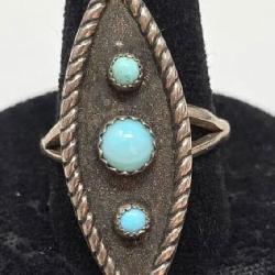 Turquoise & Sterling Ring Size 7.25, 4.72g