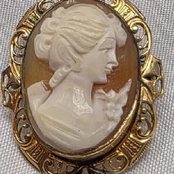 1/20 14k GF Hand Carved Cameo Pendant/Brooch