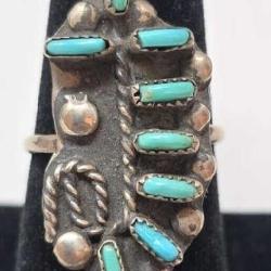 Turquoise & Sterling Ring Size 8.5 4.42g