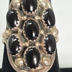 Snake Eye Onyx & Sterling Ring Size 8, 7.50g