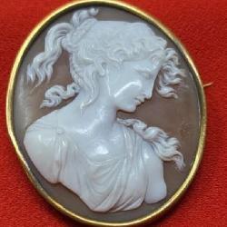 Hand Carved large Cameo Pendant