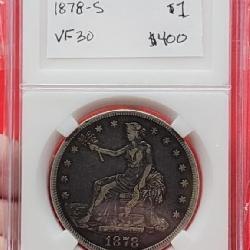 1878-S US Trade Dollar VF30