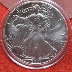 2001 UNC  Silver Eagle 1oz. Fine Silver Bullion