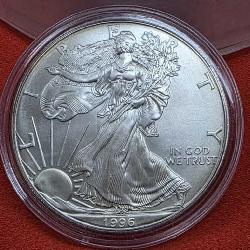 1996 UNC  Silver Eagle 1oz. Fine Silver Bullion