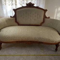 Victorian Eastlake style parlor settee. It