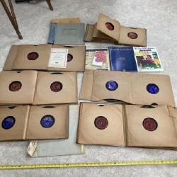 Old records and piano teach yourself book,