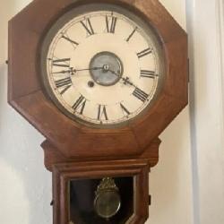 Drop Octagon or Schoolhouse regulator wall clock.