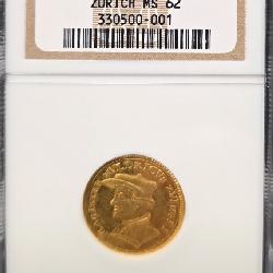 #1272 1719 Swiss-Zurich KM-M1 Gold Ducat MS-62 NGC Weight: 3.5G (AGW: 0.111 oz)
