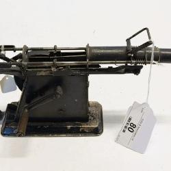 Vintage Cast Iron Crank-operated Toy Machine Gun