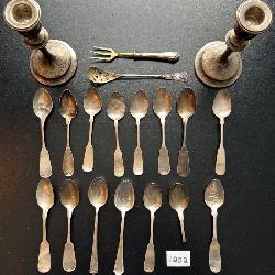 #1202 Lot of Sterling Silver Silverware &  Candle Sticks
