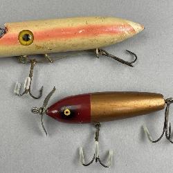 Pair of Vintage Wooden Fishing Lures, 1920s-40s