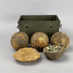 3 Cannonballs & 2 Fragments in Ammo Can