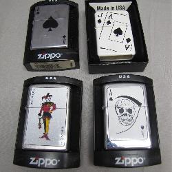 Four Playing Card-Themed Zippo Lighters