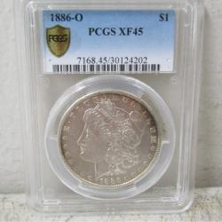 1886-O Silver Morgan Dollar PCGS Graded XF45