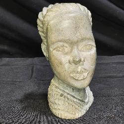 Hand Carved Zimbabwe Soapstone African Woman Bust