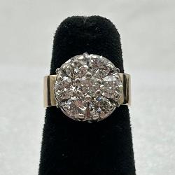 Amazing 14K Gold & 2ct Diamond Ring w/ Square Band