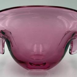 Vintage Italian Murano Art Glass Clamshell Bowl