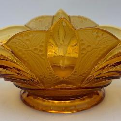 Unique Vintage Art Deco Amber Glass Bowl