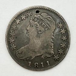 1811 Capped Bust 89.24% Silver Half Dollar