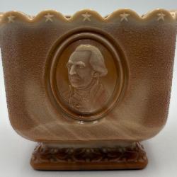 Vtg Fenton Chocolate Slag Glass ï¿½Patriotï¿½ Planter