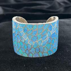 Carmichael Haloo-Zuni 925 Opal Fish Scale Bracelet