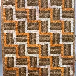 Vtg. Amish-style Quilt w/ Hand-tied Ties