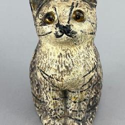 Vintage Cast Iron Cat Still Bank 4