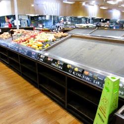 2023 6ft Slant Produce Tables W/front Shelving