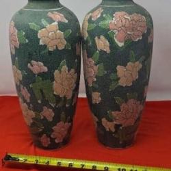 Large Asian Urn Vase Floral Pattern Classic Style