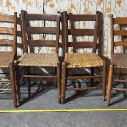 4 antique ladder-back chairs