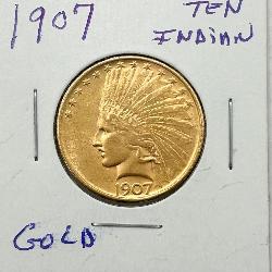 1907 GOLD Indian $10 Coin