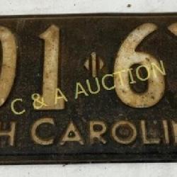 1933 North Carolina License Plate ï¿½301-639ï¿½